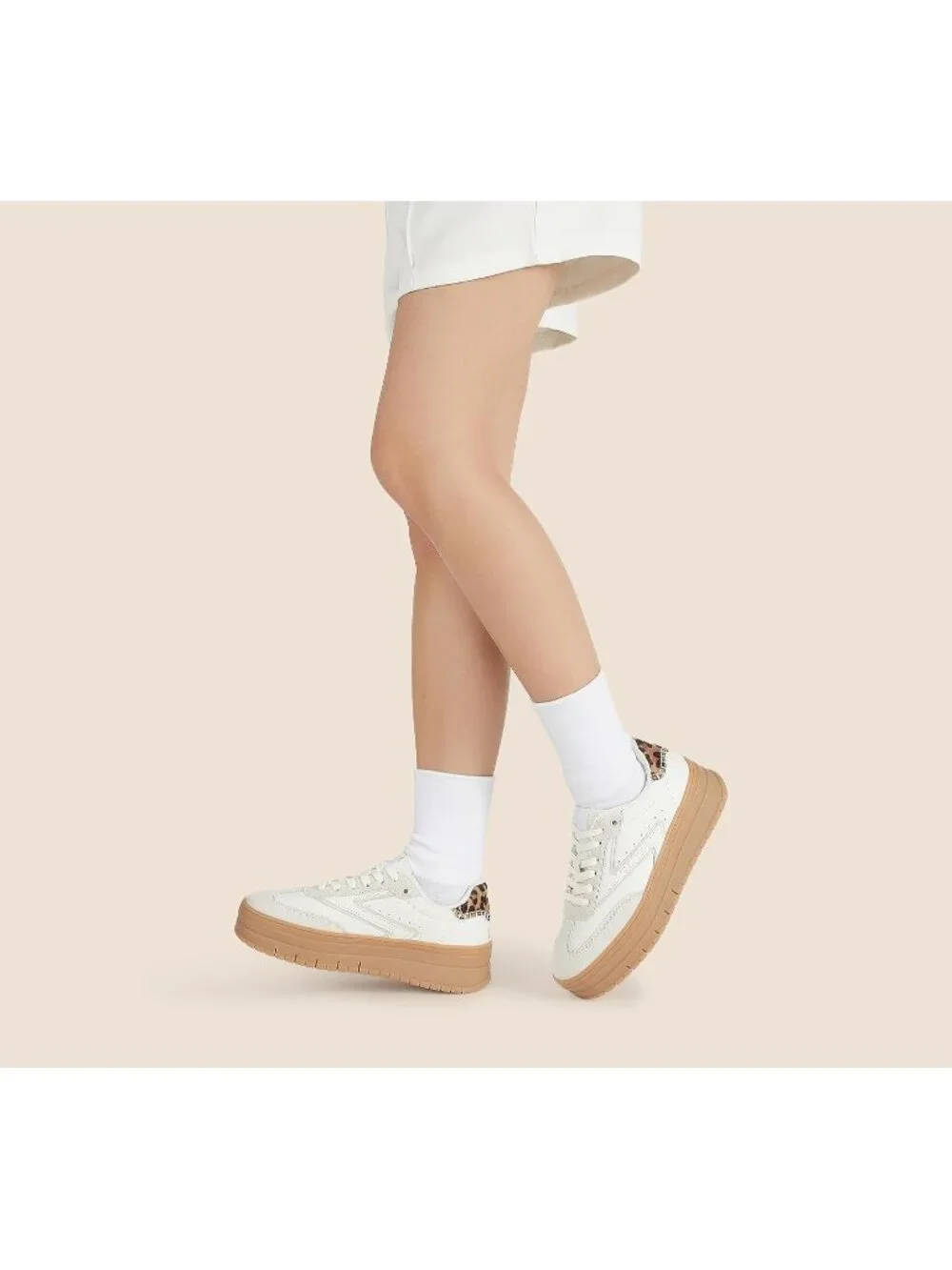 🆕Women's All White Platform Sneakers Gum Thick Sole Tennis Walking Shoes
